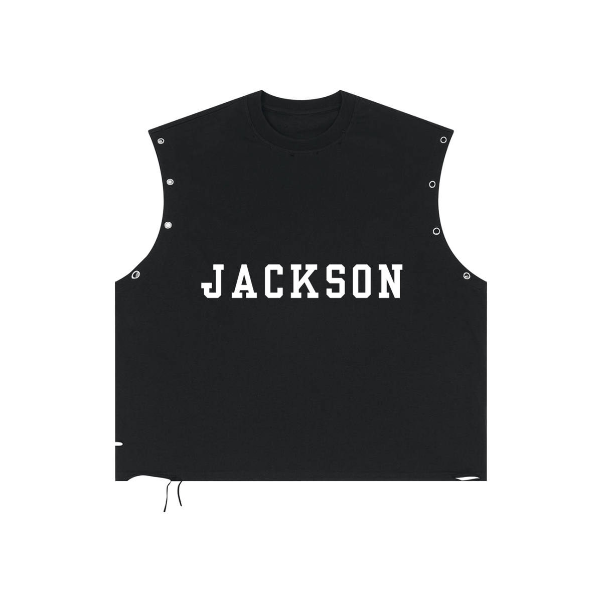 CITY distressed grommet eyelet tank top
