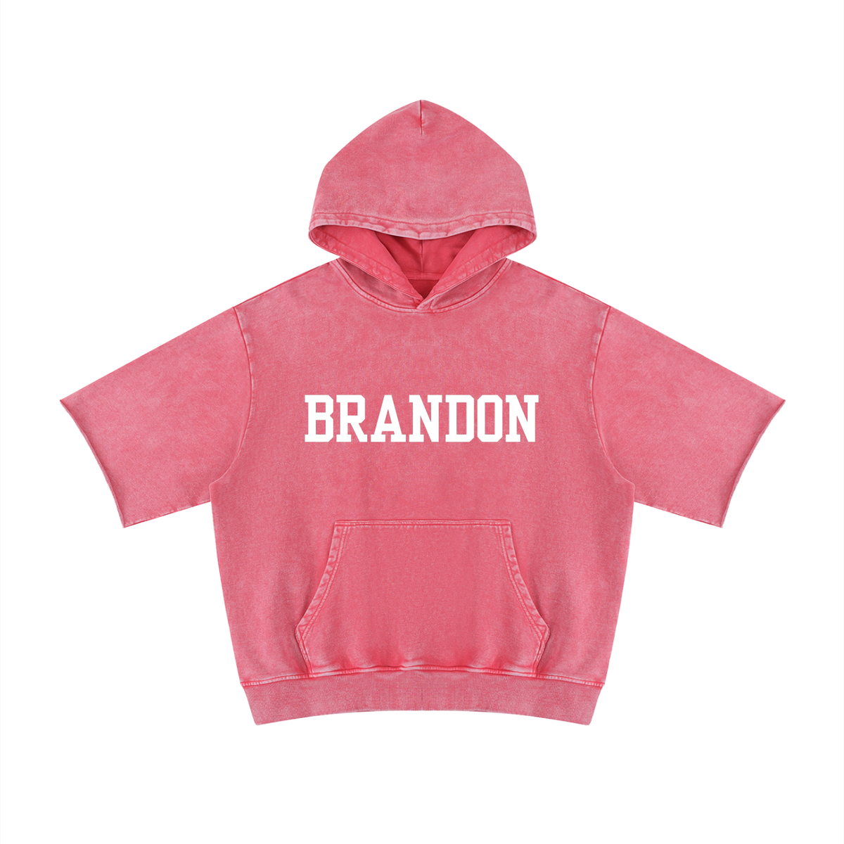 BRANDON unisex mineral wash short sleeve hoodie