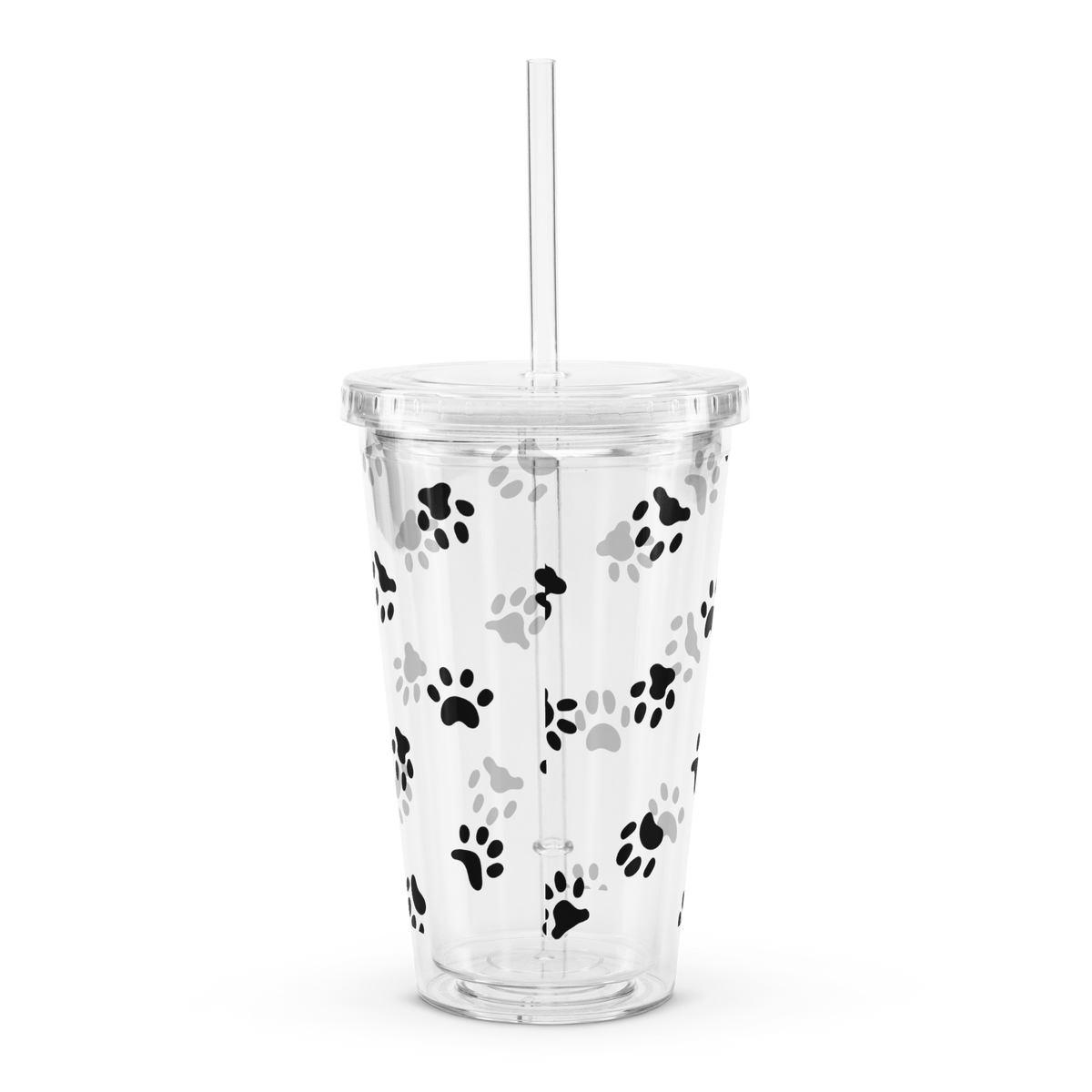 PAW PRINT clear plastic tumbler