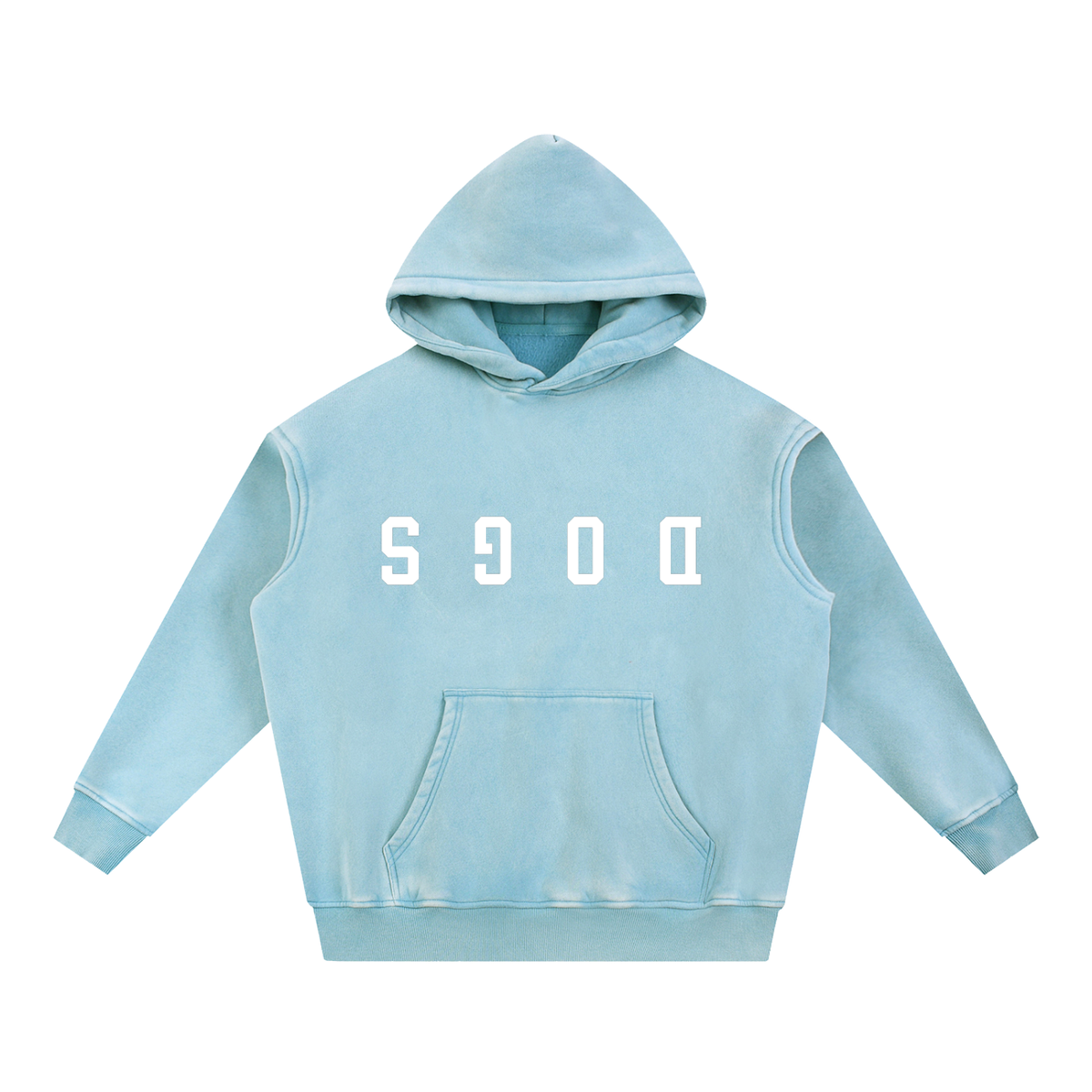 DOGS snow wash fleece oversize hoodie