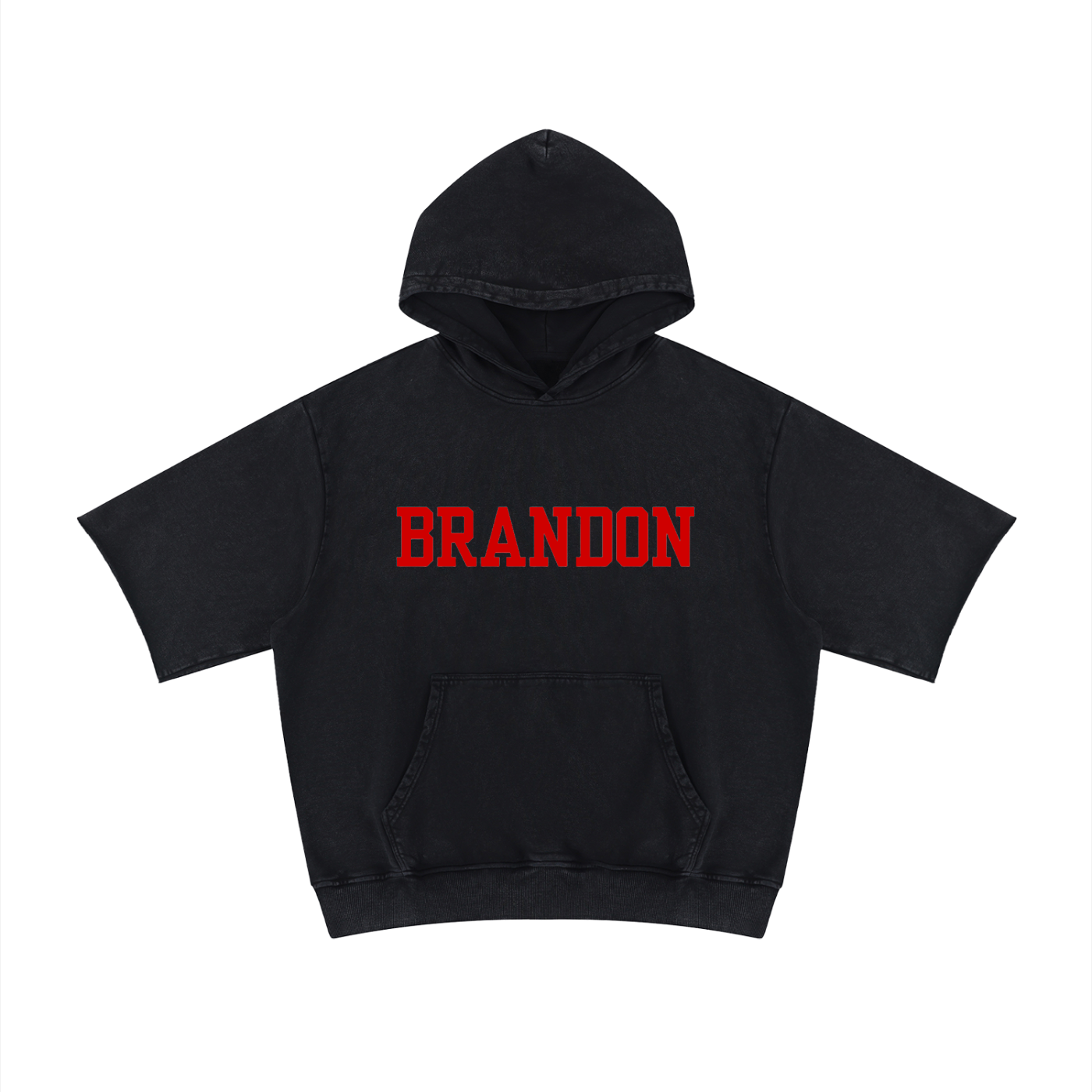 BRANDON unisex mineral wash short sleeve hoodie