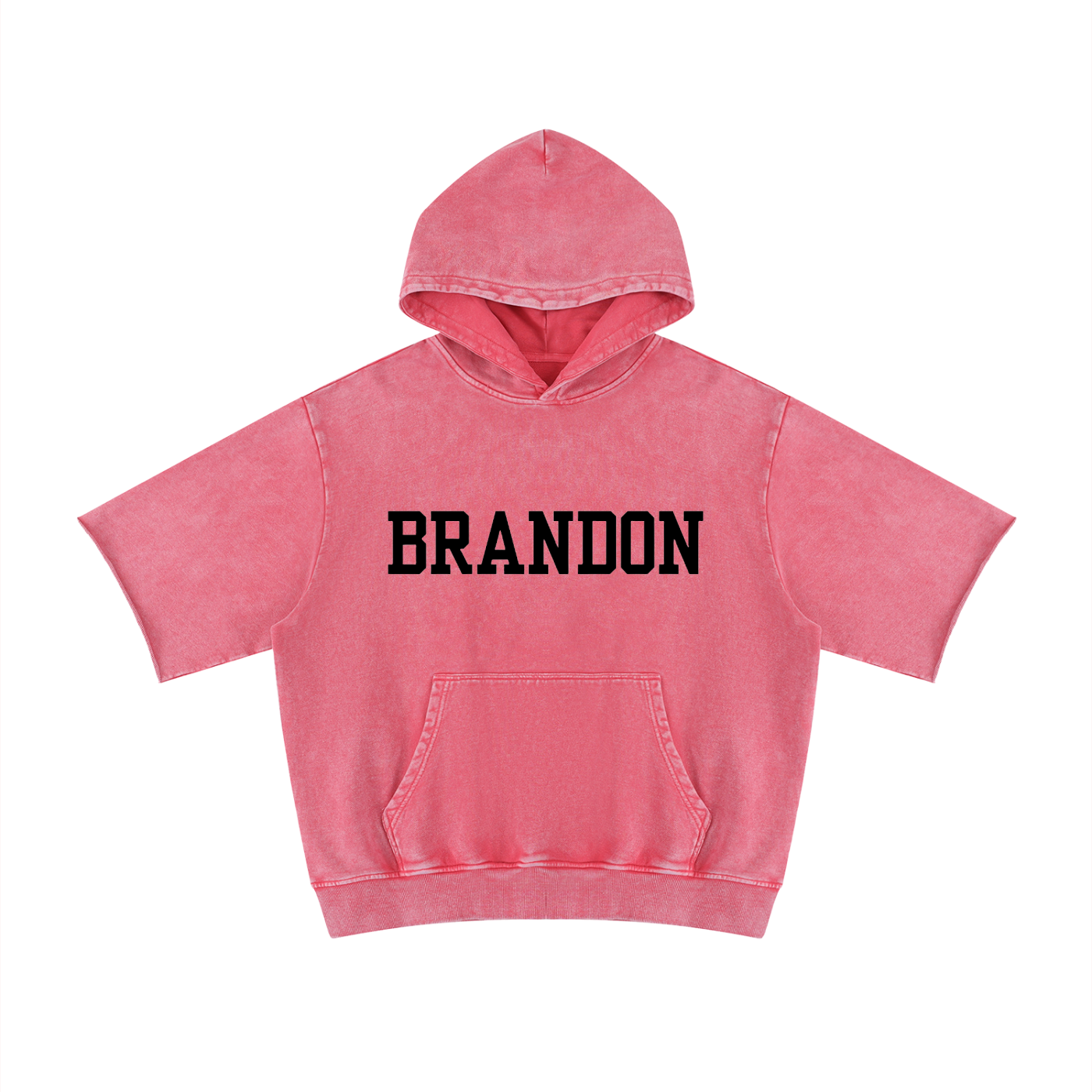 BRANDON unisex mineral wash short sleeve hoodie