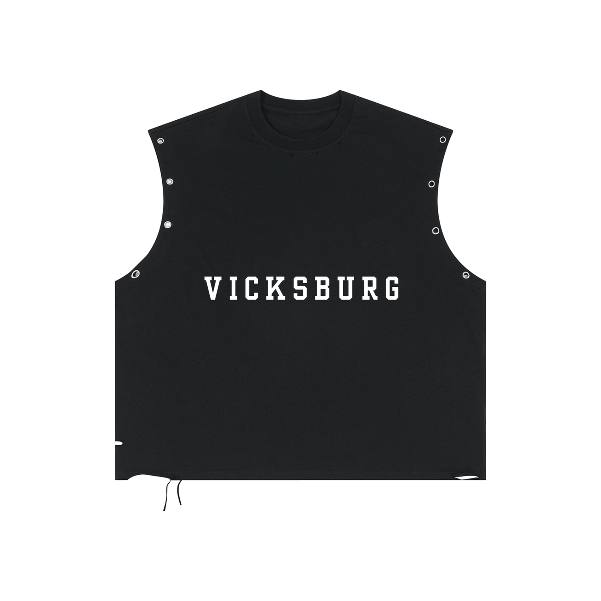 CITY distressed grommet eyelet tank top