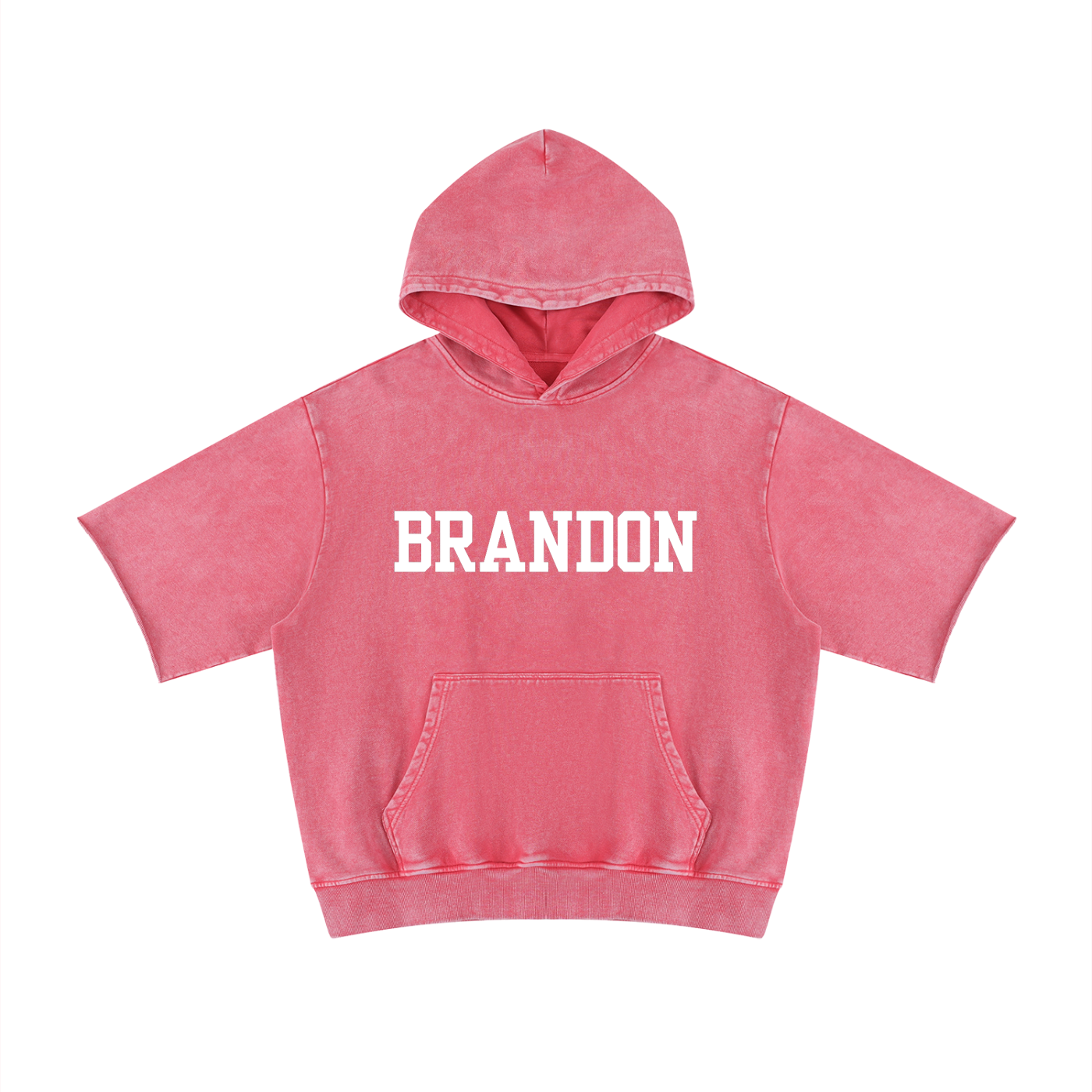 BRANDON unisex mineral wash short sleeve hoodie