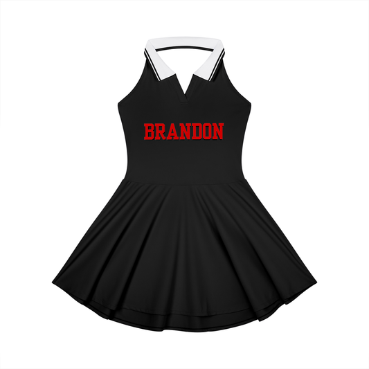 Women's Collared Halter A-Line Tennis Dress
