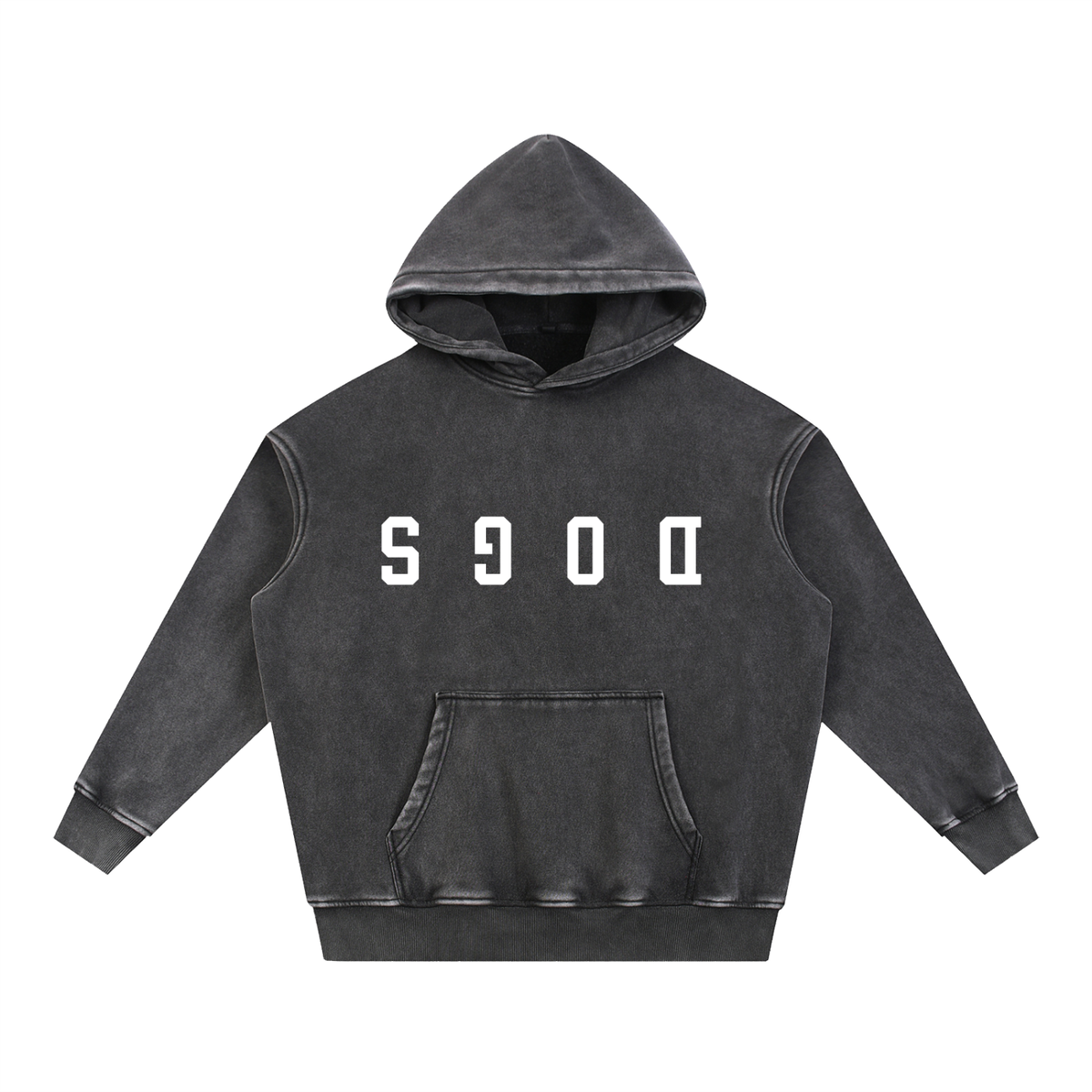 DOGS snow wash fleece oversize hoodie