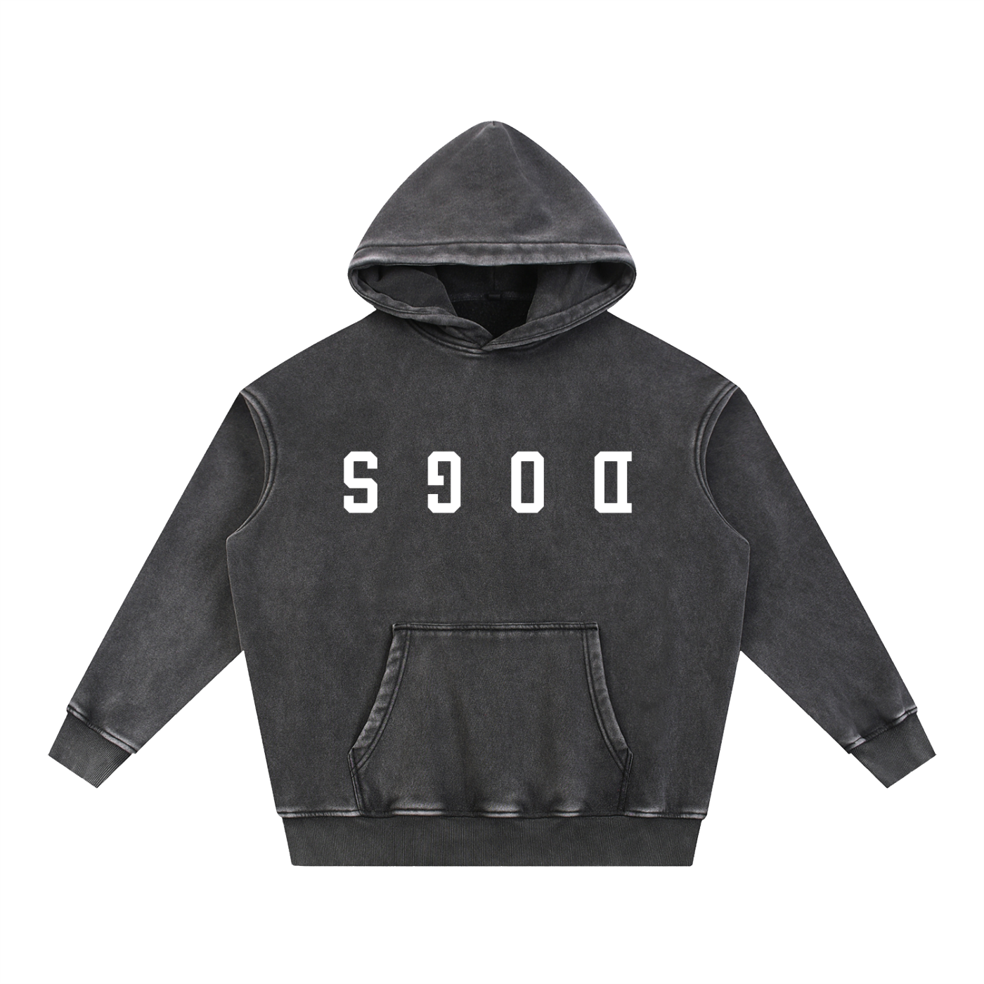DOGS snow wash fleece oversize hoodie