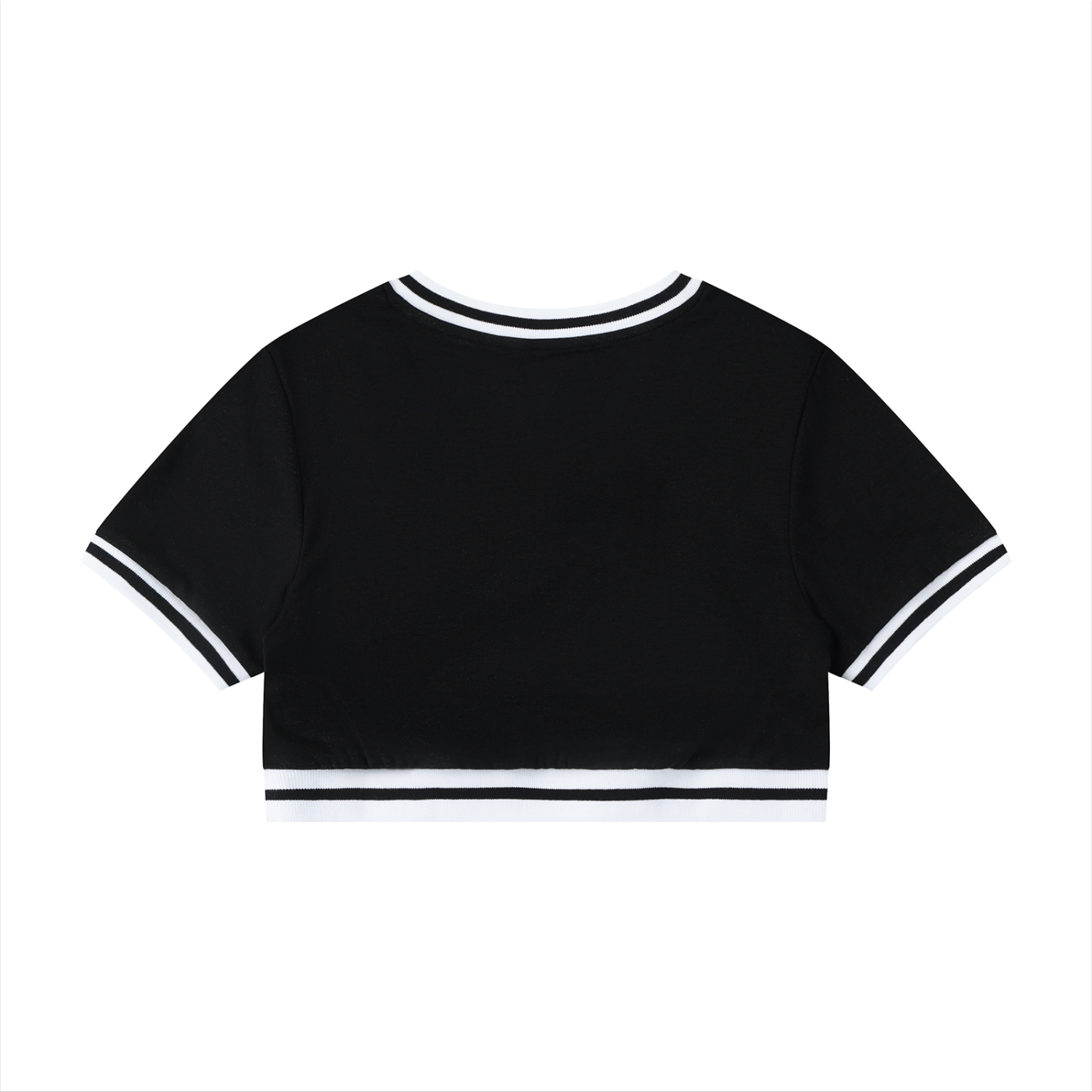 Women's Color Block V-Neck Crop T-Shirt