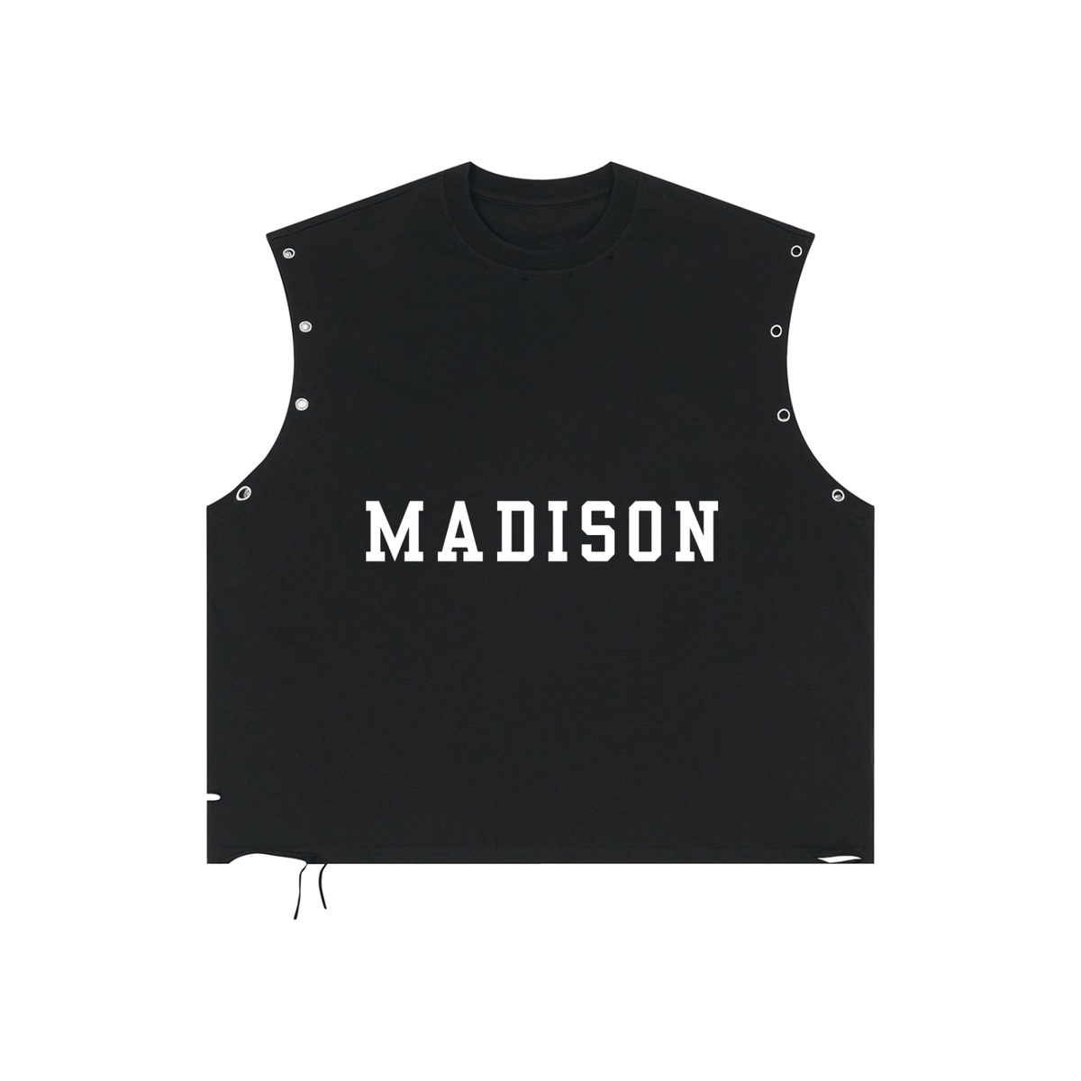 CITY distressed grommet eyelet tank top
