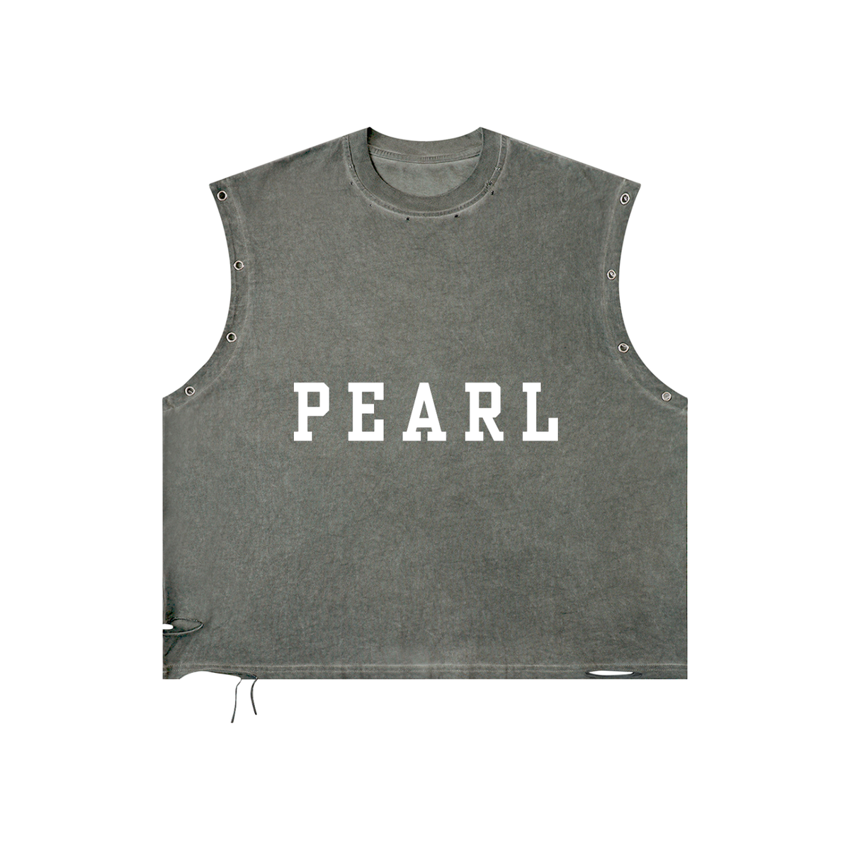 CITY distressed grommet eyelet tank top