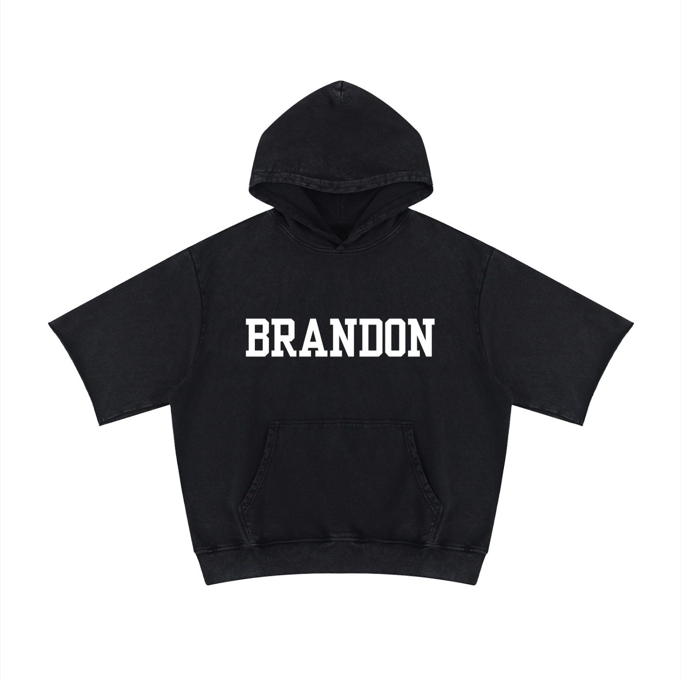 BRANDON unisex mineral wash short sleeve hoodie