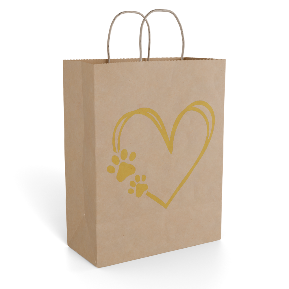 PAW PRINT paper gift bag